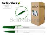 Ручка шар. Schreiber ,белый корп., масл. чернила, 0,7мм, зеленая, Россия   /S 0076              *165909