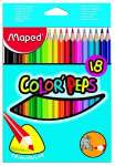 Карандаши 18 цв MAPED "Color Peps" трехгранные,ударопроч.,карт.европодвес   /183218              *117459