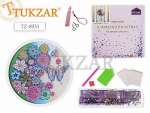 Мозаика алмазная 24*24 TUKZAR "Цветы" по номерам, на подрамнике, круглая   /TZ 8931             *314172