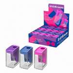 Точилка пласт. 1 отв. ERICH KRAUSE "City Mini.Vivid" с контейнером,  ассорти   /60019               *360196