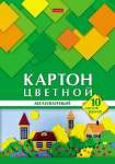 Картон цветной мел. А4 10л 10цв  HATBER "Геометрия цвета.Домики" в папке   /10Кц4_25051         *359911