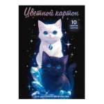 Картон цветной А4 10л 10цв Феникс "Коты и кристаллы"   /69966               *366126