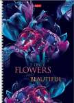 Тетрадь А4 спир.  96л кл. HATBER "Beautiful flowers" асс.   /96Т4В1гр            *359900