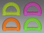 Транспортир пласт. 12 см СТАММ 180 град. NEON Cristal ассорти   /ТР310               *367882
