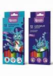Карандаши 12 цв Schoolformat "SMART DINO"  к/к   /КЦ12-СМДН           *368377