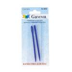 Иглы для шитья вязаных изд. ручные   GAMMA  2 шт. синие, в блистере   n-009   /3958015992          *305500