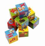 Кубики РЫЖИЙ КОТ "Азбука с картинками" 9шт., пластиковые   /К09-8208            *150207