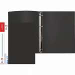 Папка с 4-мя кольц. 2,5 см deVENTE Daily "песок", черная   /3081414             *325238