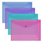 Папка-конверт на кн. А4  ERICH KRAUSE FIZZY Vivid 0,14 мм полупрозр. асс.   /55400               *348122