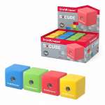 Точилка пласт. 1 отв. ERICH KRAUSE "S-Cube" с контейнером,  ассорти   /50141               *318305