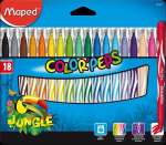 Фломастеры  18 цв. MAPED "Jungle" с заблок. пишущим узлом, смываемые   /845421              *134243