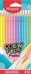 Карандаши 12 цв MAPED "Color Peps PASTEL" трехгранные,ударопроч.   /832069              *321162