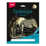 Гравюра LORI с зол.эффектом FAMILY "Лошади"   /Гр-643              *332734