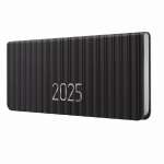 Планинг 2025г ЭКСМО 64л иск.кожа фольга "Stripes. Черный"   /ПКСФ256401          *363228