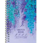 Скетчбук А5  60л тв.обл. спир. Эксмо "Глициния" soft touch, без линовки, 120г/м   /ТС5605292           *354813
