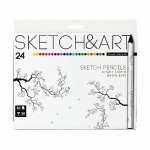 Карандаши 24 цв утолщен. BRUNO VISCONTI "SKETCH&ART" ,трехгран.   /30-0115             *333447