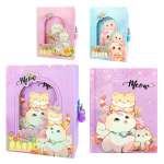 Зап. книжка А6  46л KWELT "Meow" 12,5*16,3 с замочком в подар.коробке,3 диз.асс   /К-31342             *366345