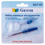 Набор для шитья Gamma нитковдеватель+мини-лупа+вспарыватель, блистер   /SGT-03              *366258