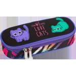 Пенал матерч. deVENTE 1отд. средний 21*8*5 "Funny Cats" внутр. орган.-створка   /7023512             *367908