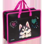 Папка д/тетрадей с ручками А4 deVENTE на молнии "Cute Husky", с расшир. 10см   /8057517             *368102