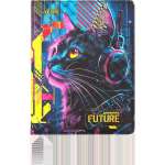 Дневник элит.переплет иск.кожа  deVENTE поролон, цв. печать, антиванд. "Label. Cyber Cat"   /2020506             *366887