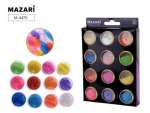 Блестки Mazari №6  12 цветов по 5,6г, в баночках, к/к   /M-4470              *307468
