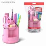 Набор настол. Erich Krause  Mini desk Pastel розовый, вращающ.   /53231               *325517