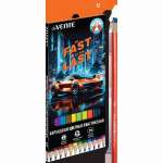 Карандаши 12 цв deVENTE "Fast Or Last" 2М шестигр. пластик.корпус, к/к   /5022545             *370733