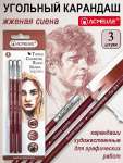 Уголь  3 шт ACMELIAE  в карандаше жженая сиена   /TCP-02              *372203