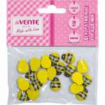 Декоративные элементы deVENTE "Пчелки" дер. 12*15мм 20шт/уп, желтый   /8120108             *372794