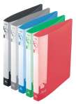 Папка с 4-мя кольц. 2,7 см БЮРОКРАТ, 0,70 мм,  АССОРТИ   /-0827/4R            *64718
