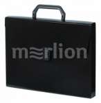 Портфель пласт.  1 отд. Бюрократ "DeLuxe" 0,7 мм черный   /DLPP01BLCK          *181258