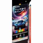 Карандаши 12 цв deVENTE "Turbo Galaxy" 2М шестигр. пластик.корпус, к/к   /5022637             *373769