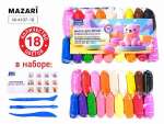 Масса для лепки Mazari  18 цв. по 12г, стеки 3шт. (суперлегкий пластилин)   /M-4197-18           *371798