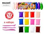 Масса для лепки Mazari  12 цв. по 10г, стеки 3шт. (суперлегкий пластилин)   /M-4198-12           *375882